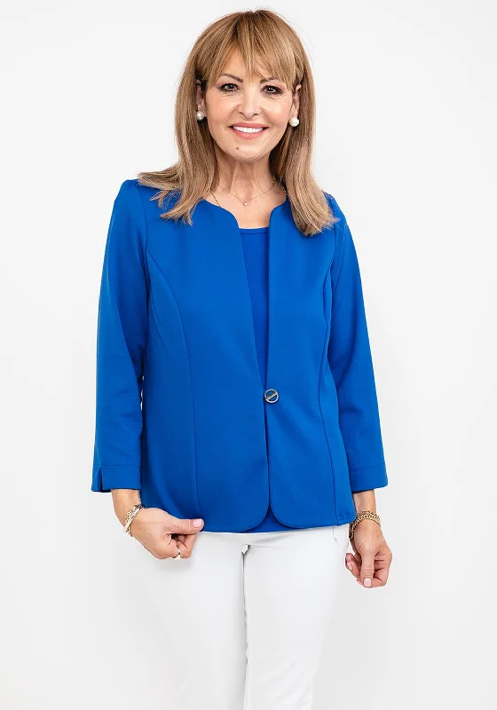 Leon Collection Single Button Short Jacket, Royal Blue