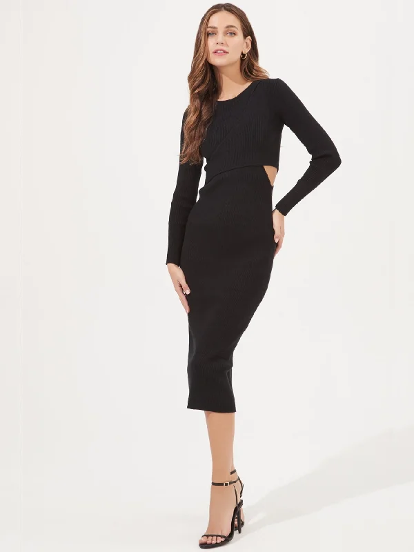Exclusive Deal ASTR The Label Alora Cutout Sweater Midi Dress