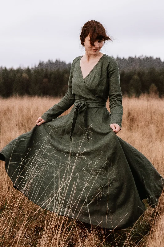 Special Discount Belted Dress from Heavyweight Linen