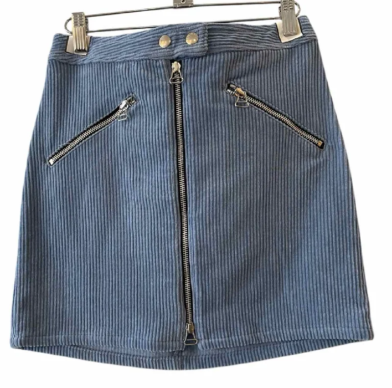 Early Access rag & bone dusty blue Size 4 Riviera Cord Racer Skirt