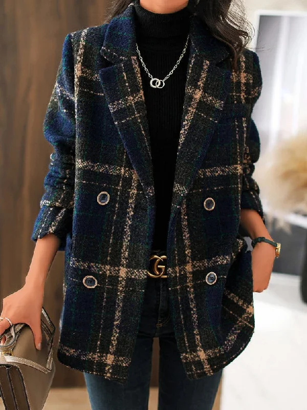 Comfortable Plaid Coat