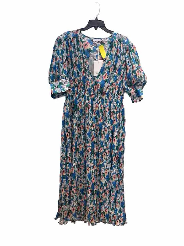 Super Savings Ganni Blue and Green Size 6 Dress
