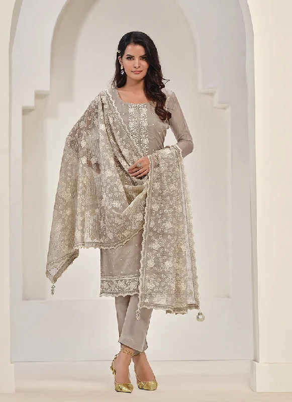 Special Discount Beige Embroidery Pakistani Salwar Kameez Suit
