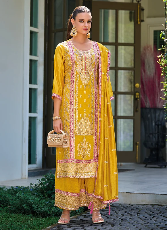 Limited Edition Yellow Multicolored Embroidery Pakistani Suit