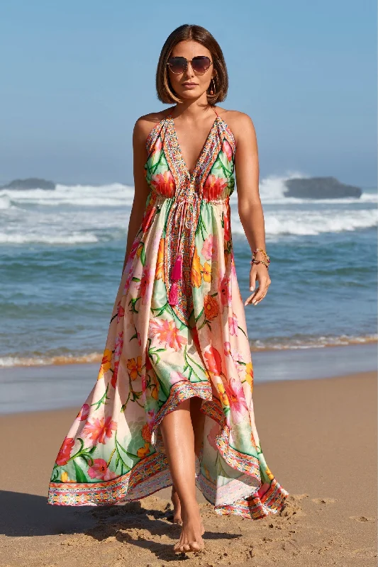 Best Seller Multi Print High Low Dress Multi