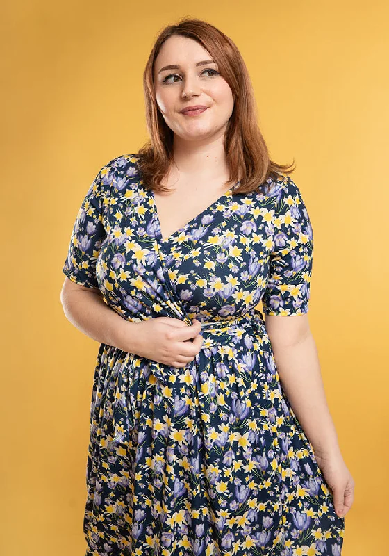 Special Savings Pascala Crocus & Daffodils Print Midi Dress