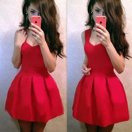 Incredible Offers Sleeveless Pure Color A-line Short Dress