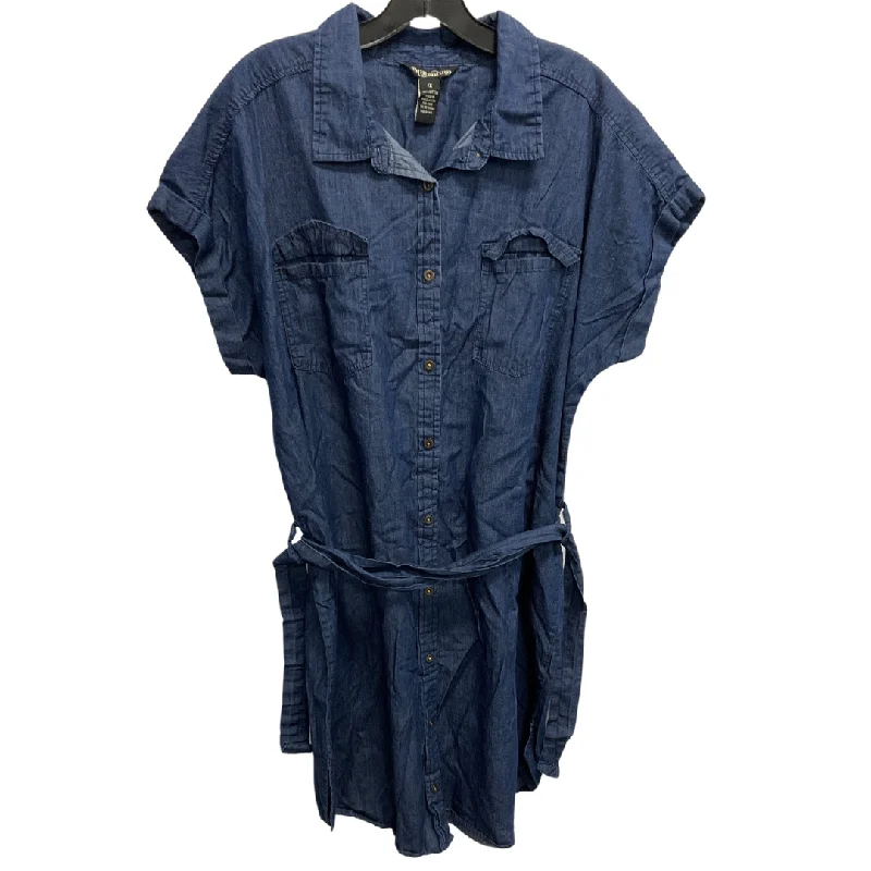Special Offer Dress Casual Midi By Clothes Mentor In Blue Denim, Size: 1x