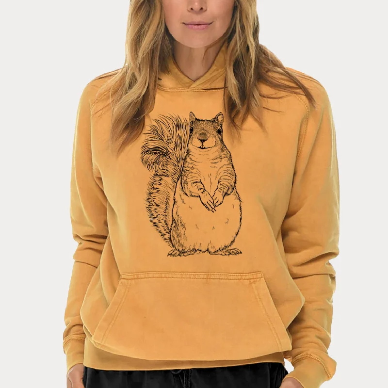 Western Grey Squirrel - Sciurus griseus  - Mid-Weight Unisex Vintage 100% Cotton Hoodie