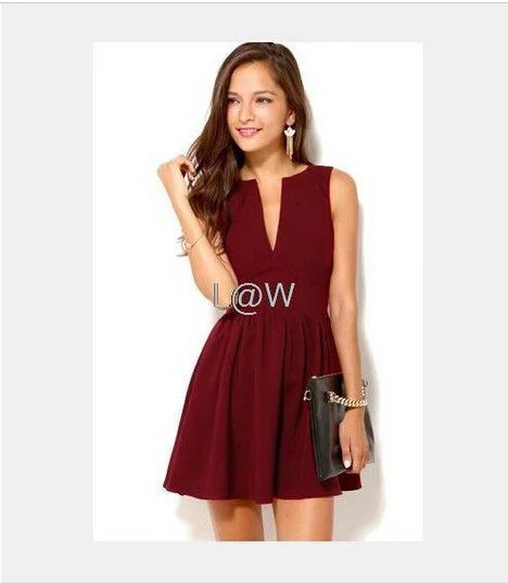 Markdowns Sexy Sleeveless Deep V-neck High Waist Dress