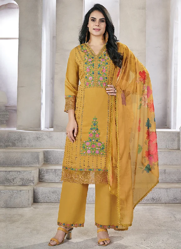 Weekend Special Yellow Multi Embroidery Chikankari Pakistani Salwar Kameez