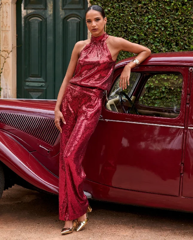 The Best Prices Malibu Sequin Pull On Palazzo Pant Red