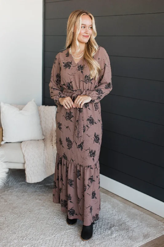 Hot Deal Say Something Sweet Maxi Dress- Dark Mocha