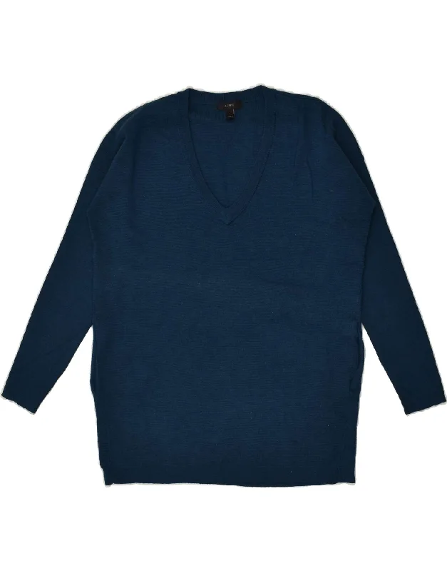 J. CREW Womens V-Neck Jumper Sweater UK 6 XS Navy Blue