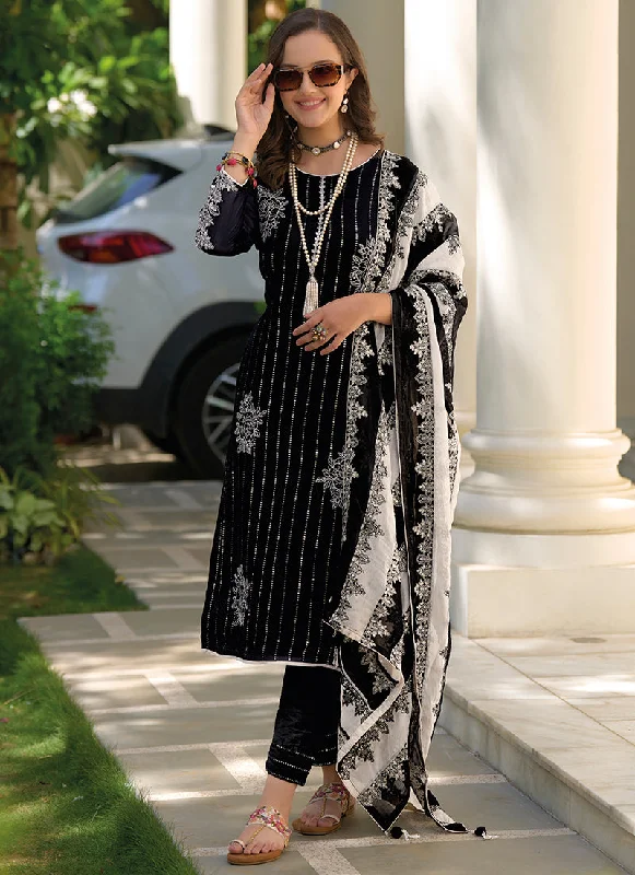 Bonus Savings Black Lucknowi Embroidery Traditional Salwar Suit