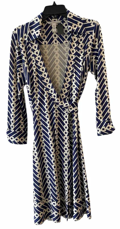Deal Dash DVF Blue and Cream Size 12 Dress