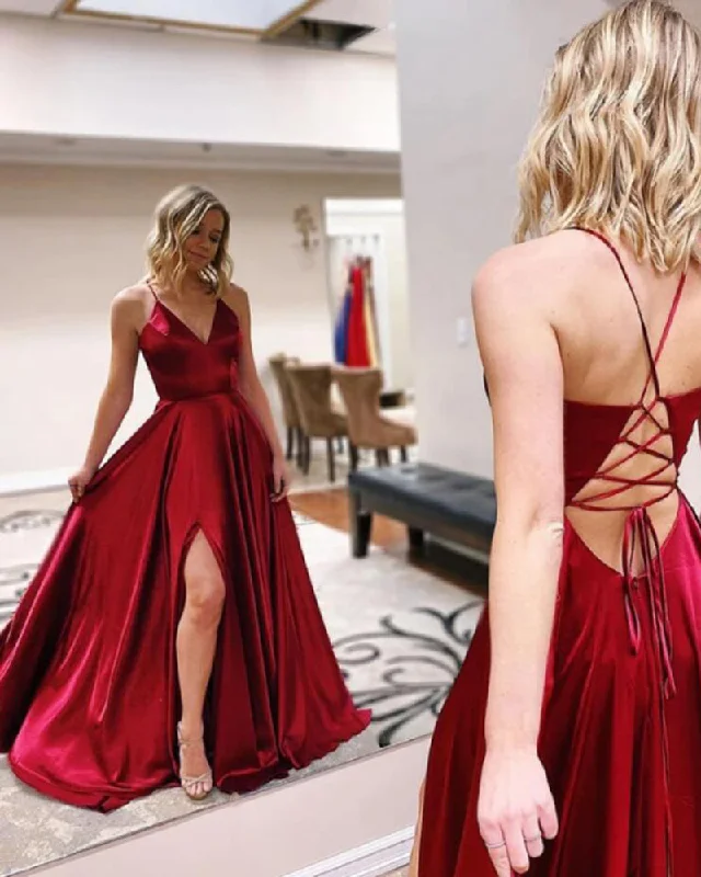 Price Meltdown New Slit abendkleider Red Prom Dress Long Prom Dresses with Spaghetti Straps Online PL0919PL Price Meltdown New Slit abendkleider Red Prom Dress Long Prom Dresses with Spaghetti Straps Online PL0919PL
