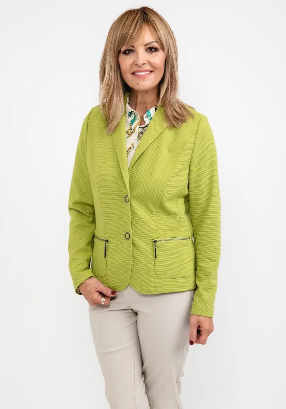 Barbara Lebek Ribbed Blazer Style Jacket, Green