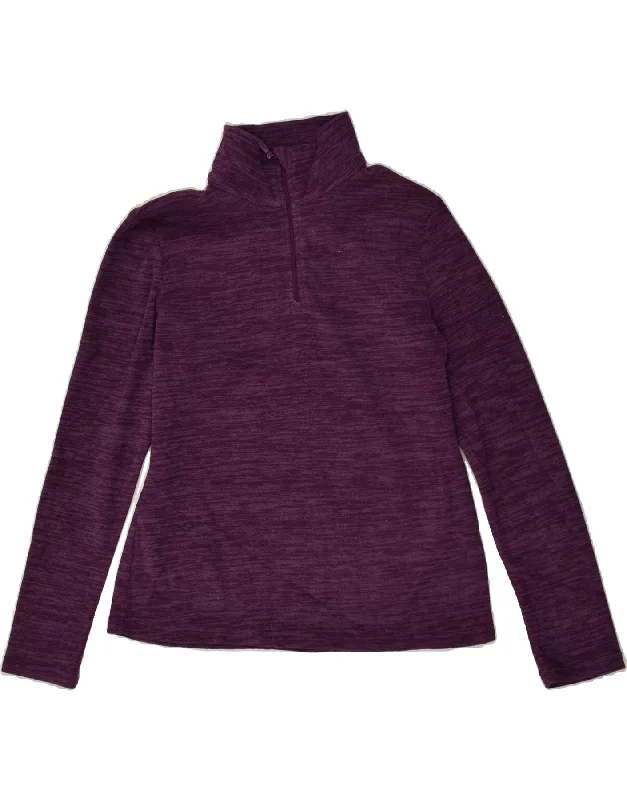 MOUNTAIN WAREHOUSE Womens Zip Neck Fleece Jumper UK 12 Medium Purple