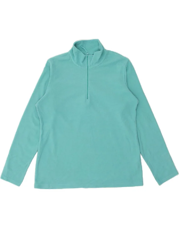 MOUNTAIN WAREHOUSE Womens Zip Neck Fleece Jumper UK 16 Large Turquoise