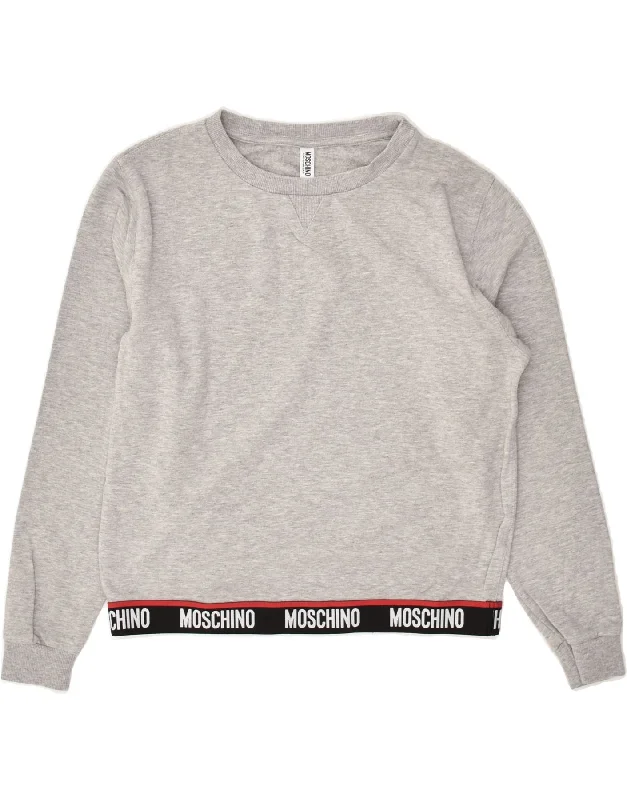 MOSCHINO Womens Sweatshirt Jumper UK 10 Small Grey