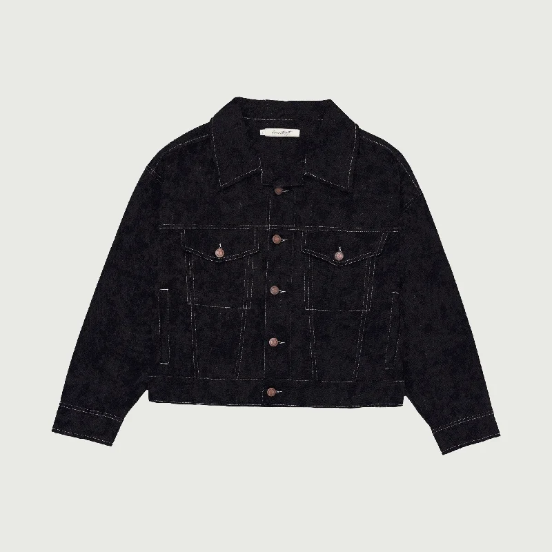 Womens Washed Carpenter Jacket - Black