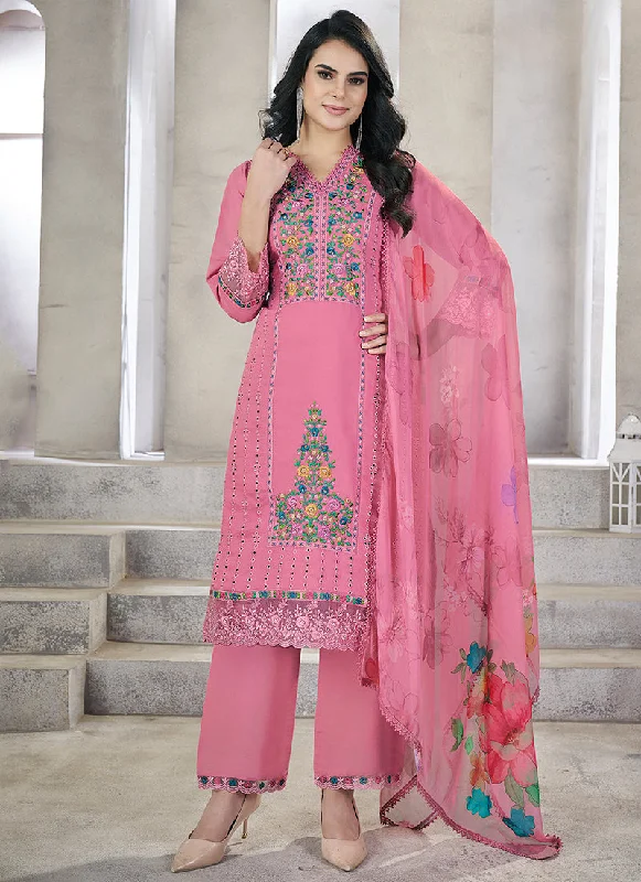 Today Only Pink Multi Embroidery Chikankari Pakistani Salwar Kameez