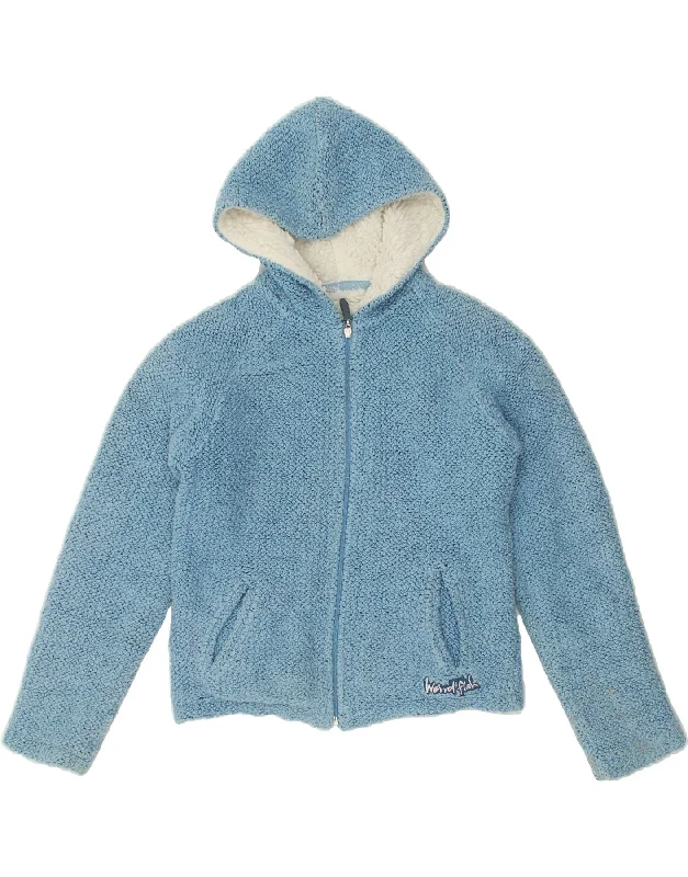 WEIRD FISH Womens Zip Hoodie Sweater UK 10 Small Blue Polyester