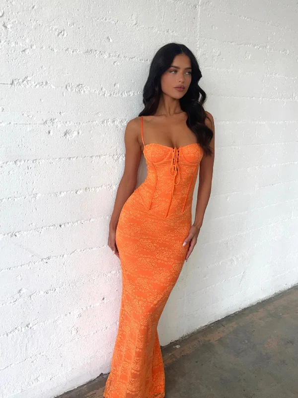 Discount Mania ASHBY MAXI DRESS ORANGE