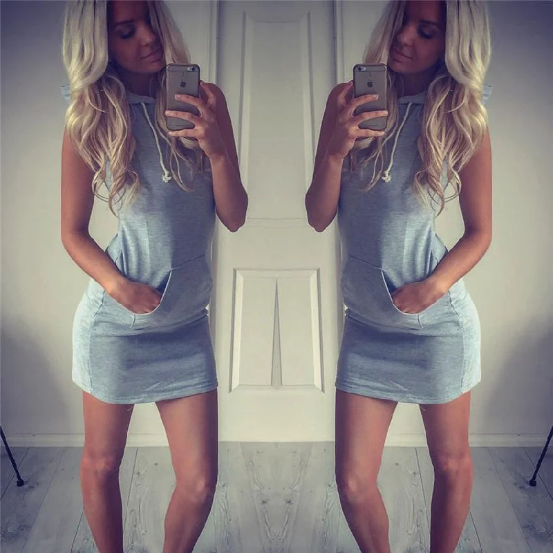 Hot Deal Sleeveless Bodycon Scoop Casual Short Cap Dress