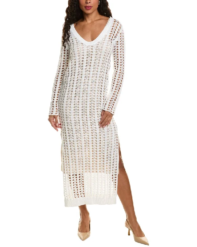 Price Slash Brunello Cucinelli Crochet Linen & Silk-Blend Midi Dress