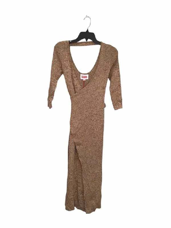 Amazing Deals Solid & Striped Purple and gold Size S Dress