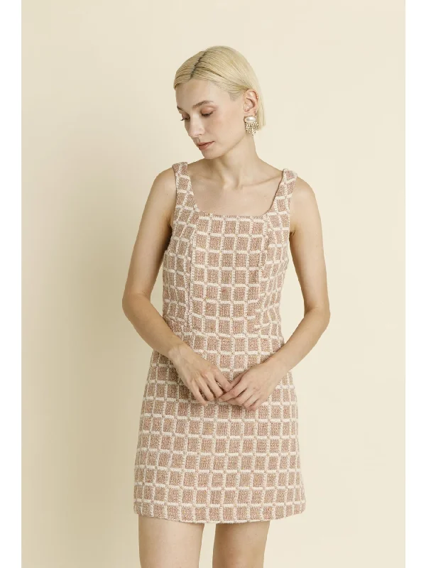 Extra Discounts Aureum Kinsley Tweed Mini Dress In Pink
