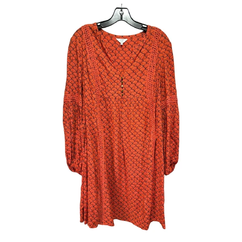 Price Drop Dress Casual Short By Crown And Ivy In Orange, Size: 2x