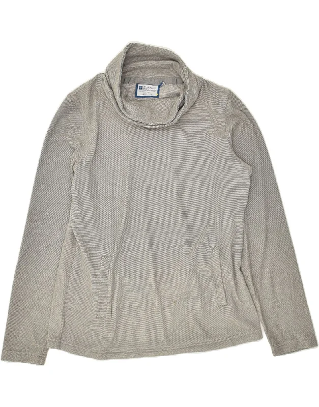 MOUNTAIN WAREHOUSE Womens Sweatshirt Jumper UK 14 Large Grey Pinstripe