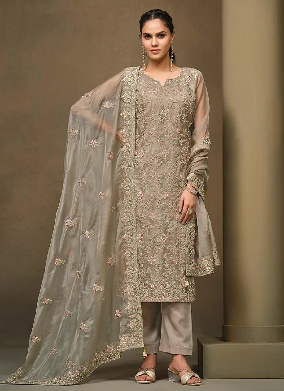 Major Savings Copper Beige Multi Embroidered Pakistani Pant Style Suit