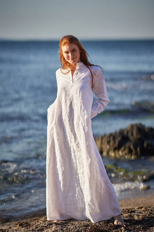 Holiday Sale Full Sleeve Linen Kaftan Dress