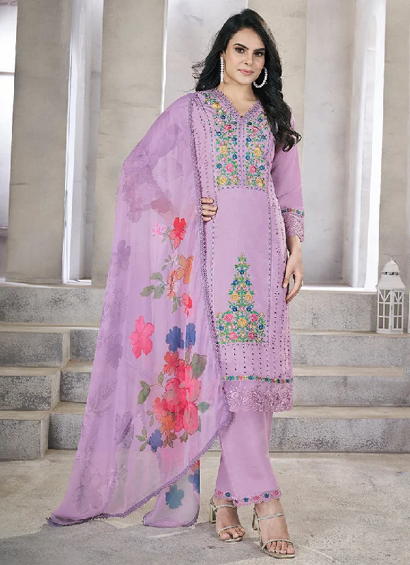 Deal of the Day Purple Multi Embroidery Chikankari Pakistani Salwar Kameez