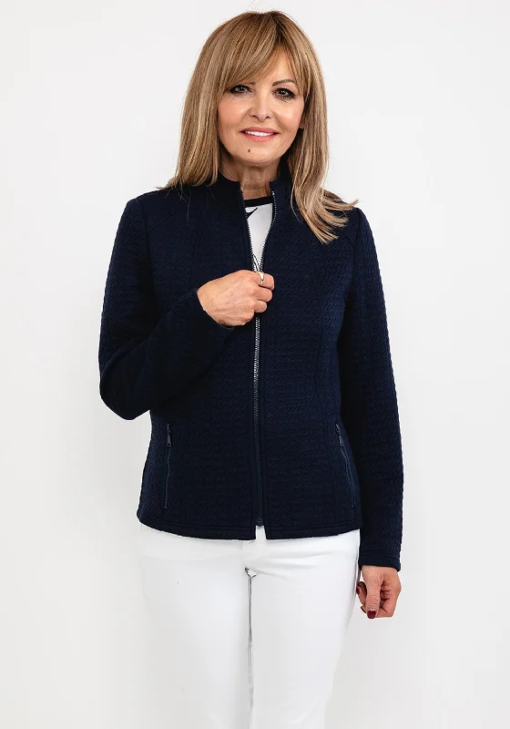 Rabe Textured Short Jersey Zip Jacket, Navy