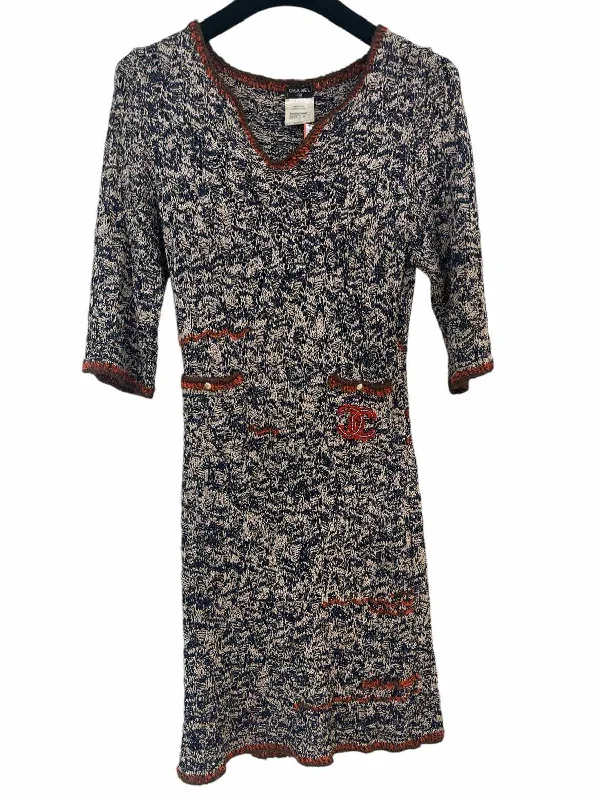 Online Specials Chanel Navy and Orange Size 40 Dress