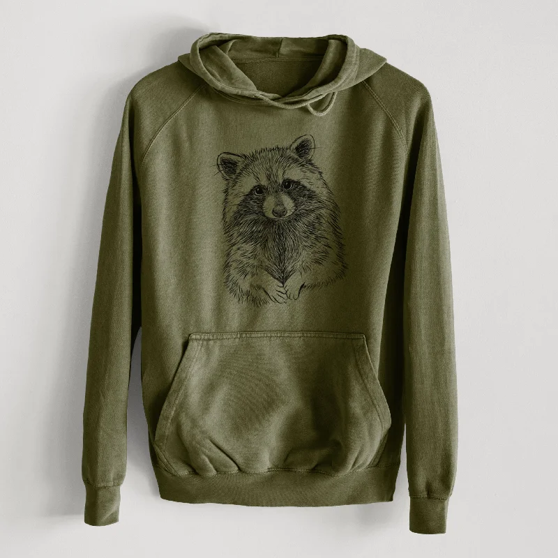 Raccoon - Procyon lotor  - Mid-Weight Unisex Vintage 100% Cotton Hoodie