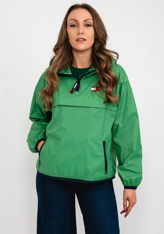 Tommy Jeans Womens Packable Chicago Jacket, Coastal Green