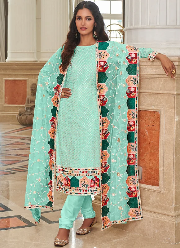 Sneak Peek Sale Blue Multi Sequence Embroidery Festive Salwar Kameez