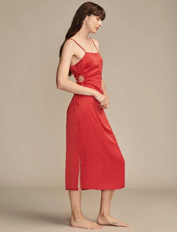 Quick Sale Lucky Brand Women's Square Neck Cut Out Dress