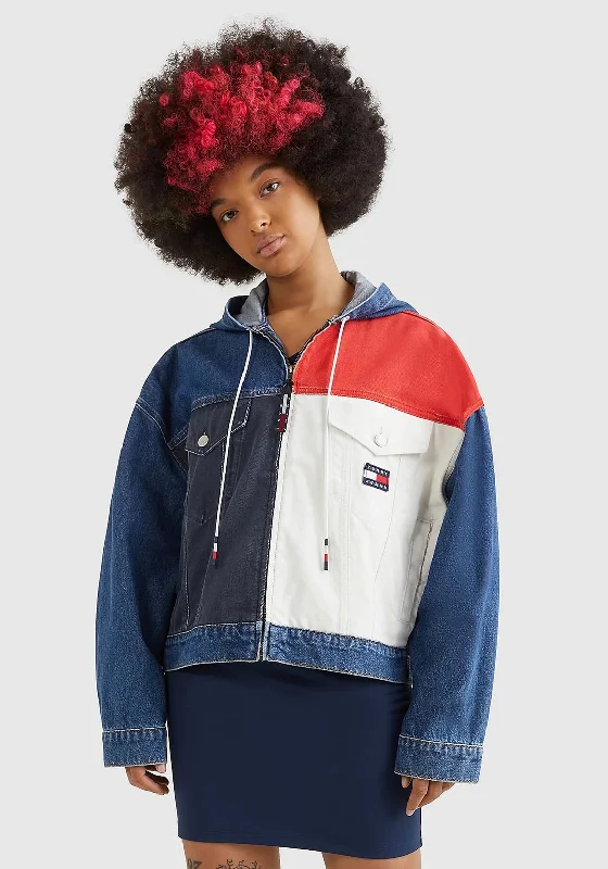 Tommy Jeans Womens Oversized Denim Jacket, Multi