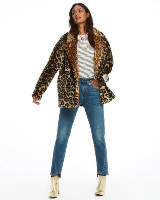 Leopard Print Faux Fur Coat