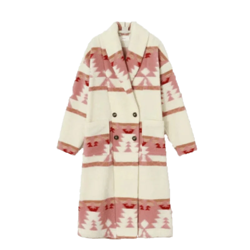 Women Kelly Reilly Yellowstone Beth Dutton Printed Long Coat | Womens Printed Long Coat