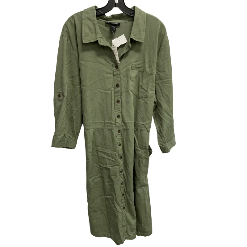 Hot Deal Dress Casual Midi By Ashley Stewart In Green Denim, Size: 2x