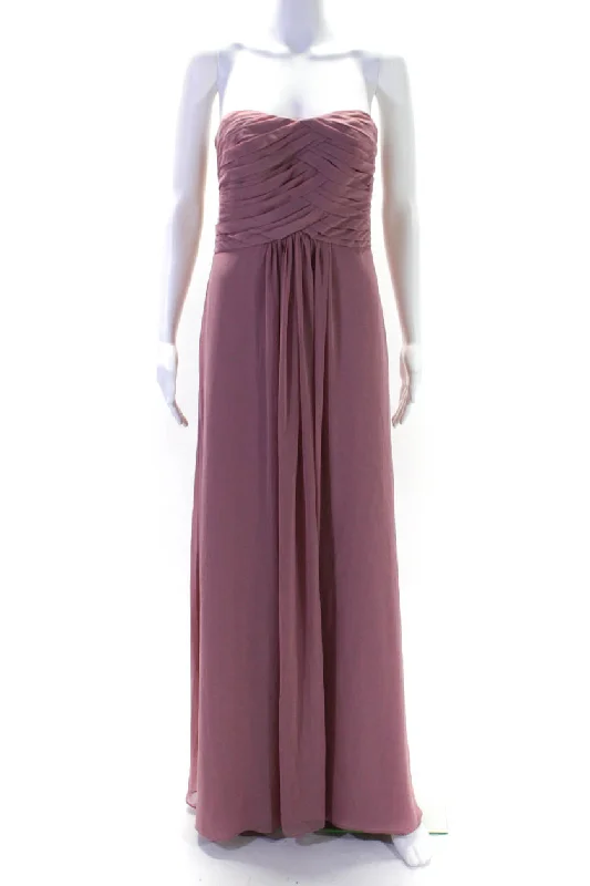 Price Drop Monique Lhuillier Womens Sweetheart Neck A Line Dress Gown Pink