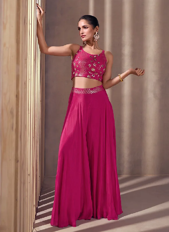 Great Bargains Pink Designer Embroidered Co-Ord Palazzo Set